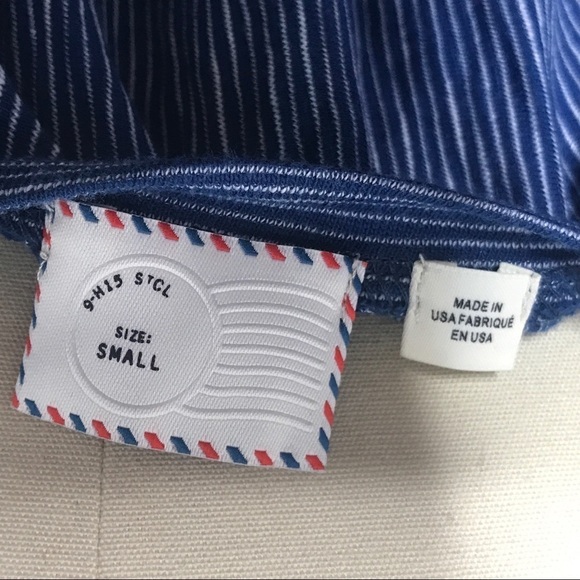 Anthropologie x Postage Stamp Blue Stripe Top - Picture 5 of 6